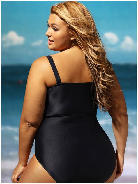 2019 Hot Sexy Black Grey Color Block Ruched Plus One Piece Swimsuit