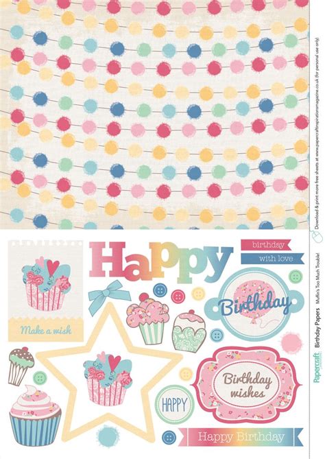 birthday party patterned papers  scrapbook paper scrapbook