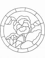 Stained Glass Pansy Vitrales Plantillas Mosiac sketch template