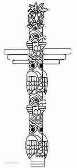 Totem Pole Coloring Pages Kids Poles Alaska Printable Cool2bkids Faces Drawing Template Templates Native American Crafts Simple Craft Sheets Indian sketch template