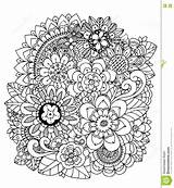 Coloring Flowers Exercise Illustration Vector Meditative Stress Mushroom Anti Book Drawing Adults Doodle Zentangl Dreamstime Preview sketch template