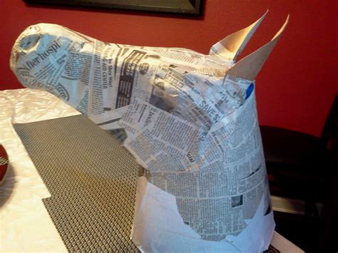 adding paint   horse head  ida groves  paper mache