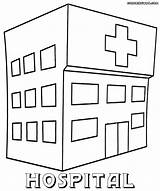 Hospital Coloring Pages Colorings Building sketch template
