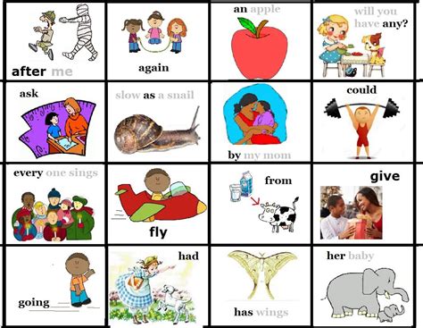 print picture sight words st grade  dolch fry flash