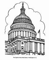 Coloring Washington Dc Buildings Building Capitol Pages Dome Usa Drawing Printables Landmarks Sheet Symbols Historic Cities School Clipart American Kids sketch template
