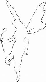 Fairy Outline Silhouette Silhouettes Coloring Drawing Pages sketch template