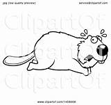 Scared Beaver Running Illustration Royalty Clipart Lineart Vector Thoman Cory Clip sketch template