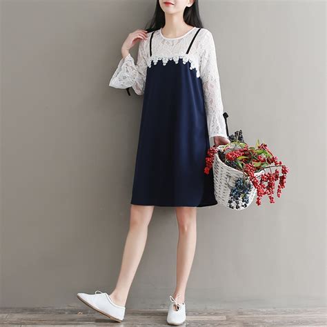 spring new japan fashion mori girl dress 2018 literary sweet lace