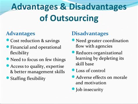 It Outsourcing Advantages And Disadvantages Of Outsourcing It