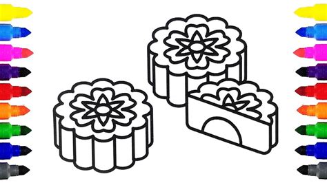 moon cake coloring picture moon cake sketch hd stock images
