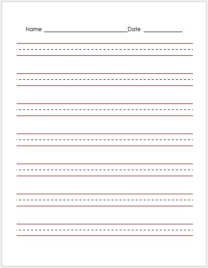 penmanship paper printable