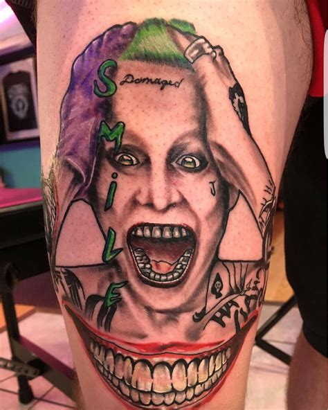 Jared Leto Joker Damaged Tattoo Best Tattoo Ideas