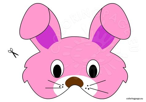 rabbit mask coloring page