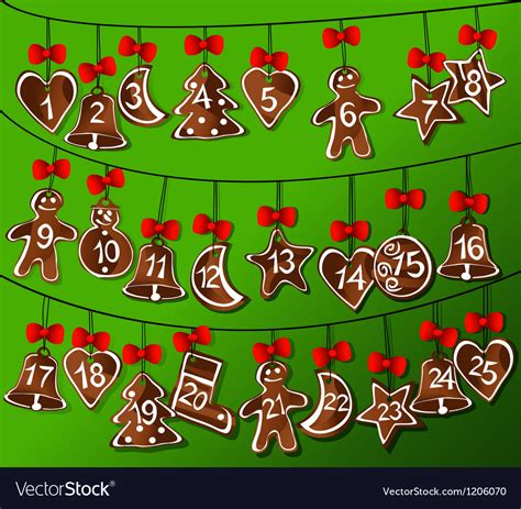 christmas calendar royalty  vector image vectorstock