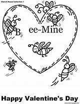 Coloring Mine Bee Valentines Pages Printable sketch template