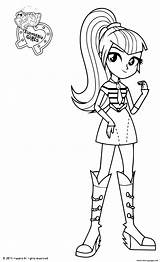 Equestria Pony Girls Little Coloring Pages Sonata Dusk Printable Print sketch template