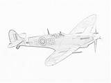 Coloring War Pages Fighter Spitfire Ii British Planes Mustang Japanese Filminspector Supermarine Hurricane Hawker sketch template