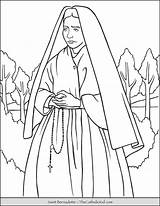 Bernadette Thecatholickid Lourdes Cecilia Saints Catholic sketch template