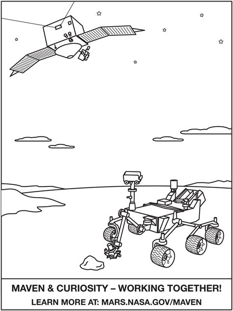 maven  curiosity rover coloring sheet nasa mars exploration