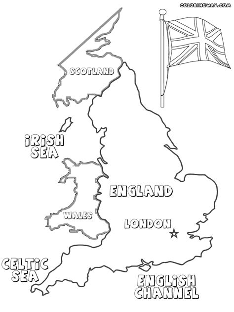 pict england coloring pages blank map  england print color