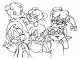 Coloring Chipettes Pages Chipmunks Kids Printable sketch template