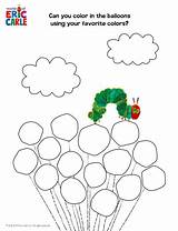 Carle Eric Printables Coloring Hungry Caterpillar Very Activities Balloons sketch template