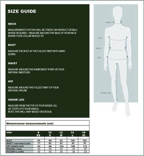 fit guide  size chart urban tech apparel