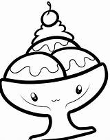 Ice Cream Coloring Sundae Pages Drawing Sandwich Cute Color Cookie Kids Sheet Bowl Sundaes Colouring Clipart Glass Cone Cliparts Template sketch template
