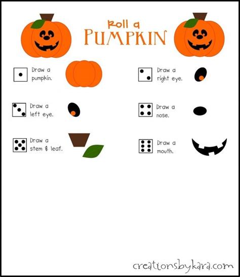 creations  kara roll  pumpkin halloween game  printable