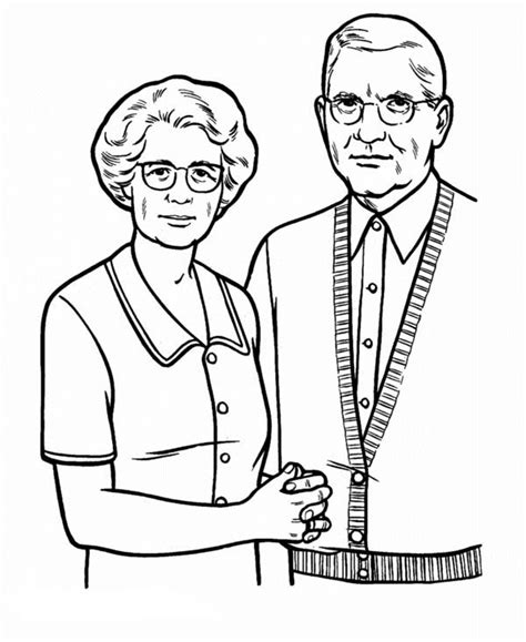 picture   grandparent  gran parents day coloring page netart