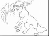 Wolf Anime Coloring Pages Wings Eagle Drawing Spirit Wolves Drawings Twilight Outline Dragon Fighting Pack Draw Winged Color Sketch Printable sketch template