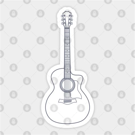 auditorium style acoustic guitar outline acoustic guitar sticker