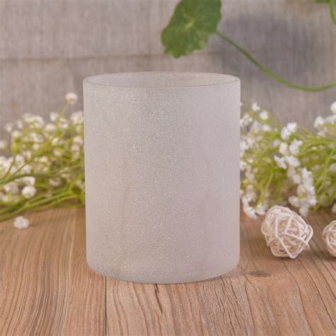 Frosted White Glass Candle Jars