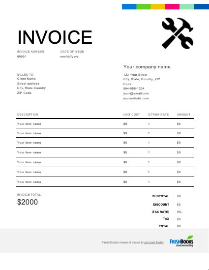 handyman invoice template   templates freshbooks