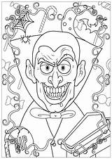 Halloween Vampire Coloring Pages Adults Sheet Adult Sharp Teeth Events Justcolor sketch template