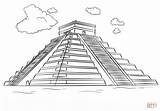 Itza Chichen Pyramid Aztec Colorear Piramide Pyramids Mayan Pirámide Itzá Chichén Pyramiden Ausmalbild Pyramide Piramidi Piramides Civilization Zum Stampare Inca sketch template