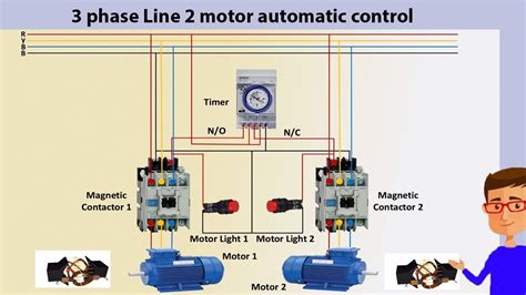 phase   motor automatic control  hour timer setting motor timer youtube