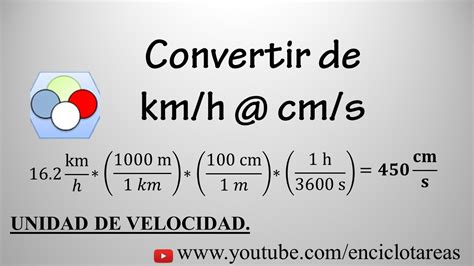 convertir de km h a cm s youtube