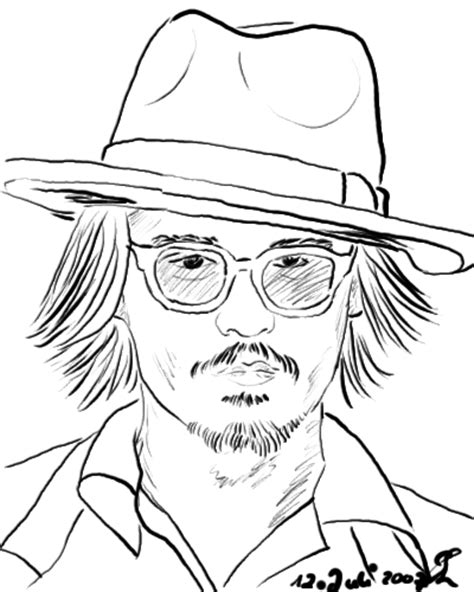 johnny depp  mad hatter coloring pages sketch coloring page