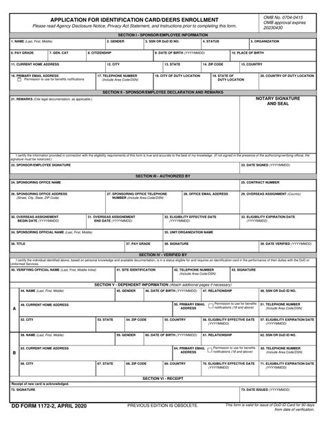 dd form    fillable   fill  application  identification carddeers