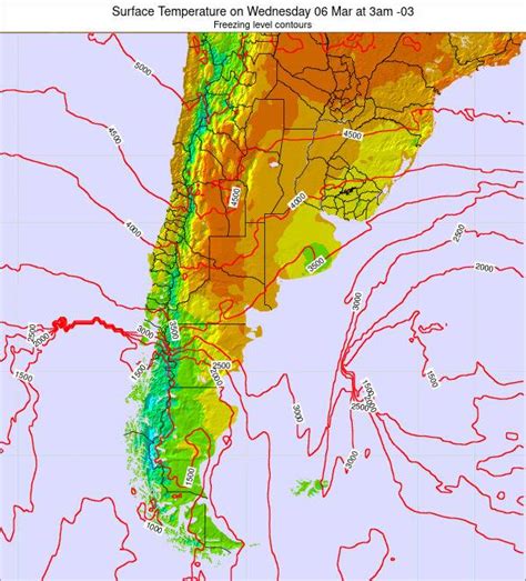 uruguay surface temperature  thursday  apr