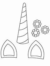 Unicorn Horn Ears Flowers Printable Coloring Template Pages Templates Drawing Birthday Station Diy Printables Kids Cuerno Para Horns Visit Crafts sketch template