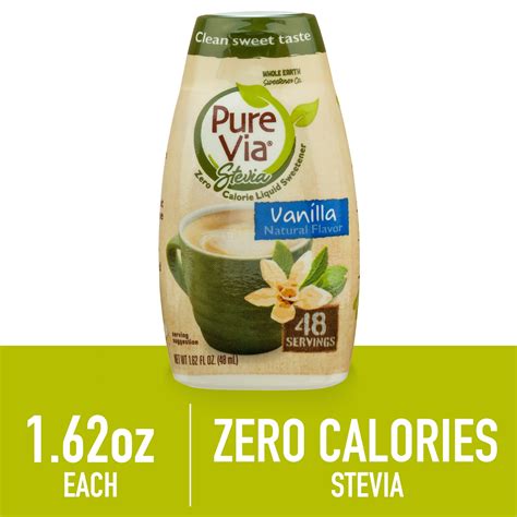 pure  vanilla liquid stevia sweetener natural  calorie
