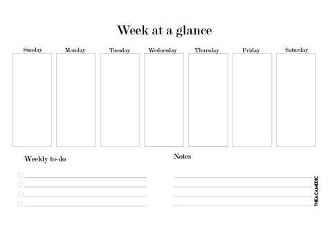 week   glance printable calendar printables  templates