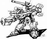 Mech Battletech Mechwarrior Mechs Mechanical Armour Mecha Marauder Iglesias Yumiko Fujiwara Nue Robots sketch template