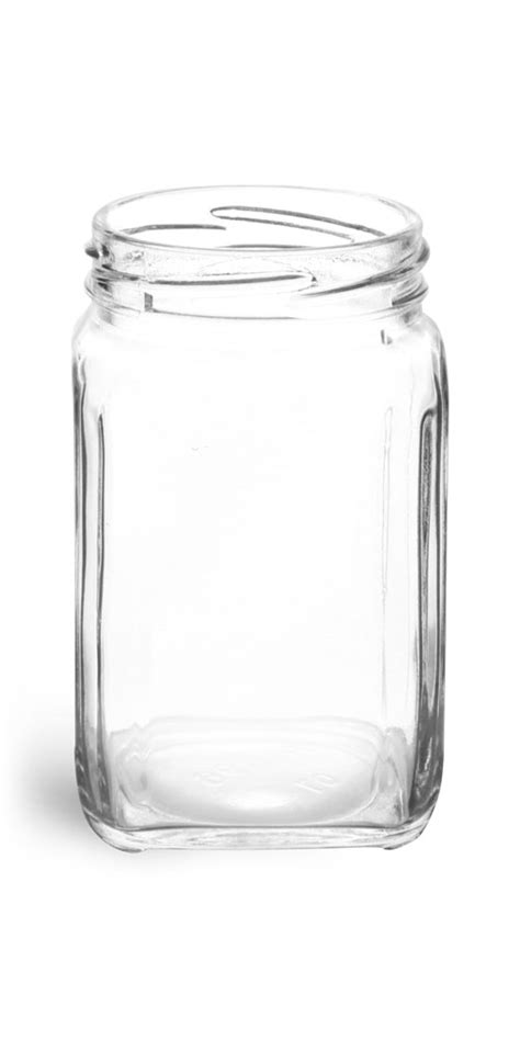 Sks Bottle And Packaging 9 8 Oz Clear Glass Square Jars
