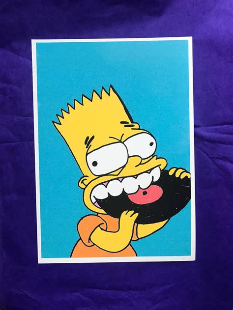 Bart Simpson A5 Print Vinyl Junkie Dj The Simpsons 90s Etsy