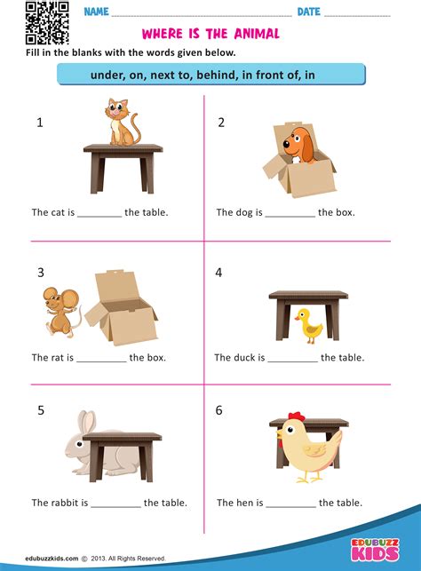 preposition worksheets  pictures  grade  deatherection