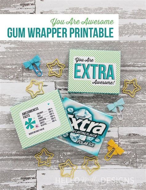 extra awesome gum wrapper printable gum wrapper teacher appreciation