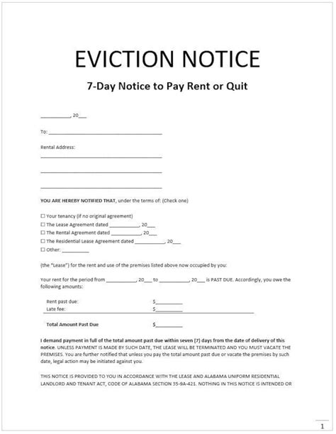 eviction notice eviction form notice  vacate premises etsy